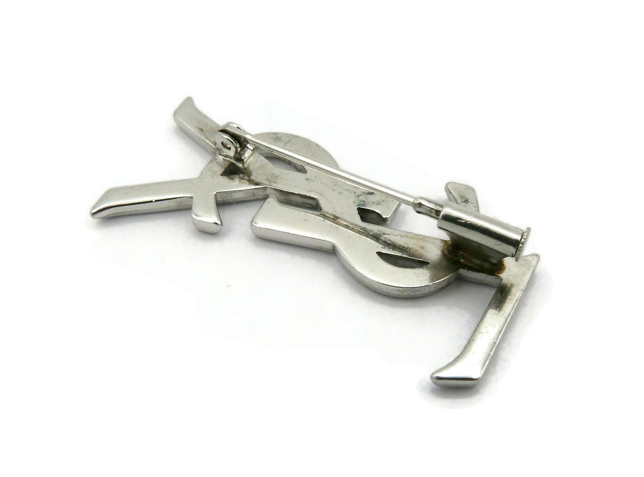 YVES SAINT LAURENT ( attribuée à) broche logo vintage en argent sterling 2