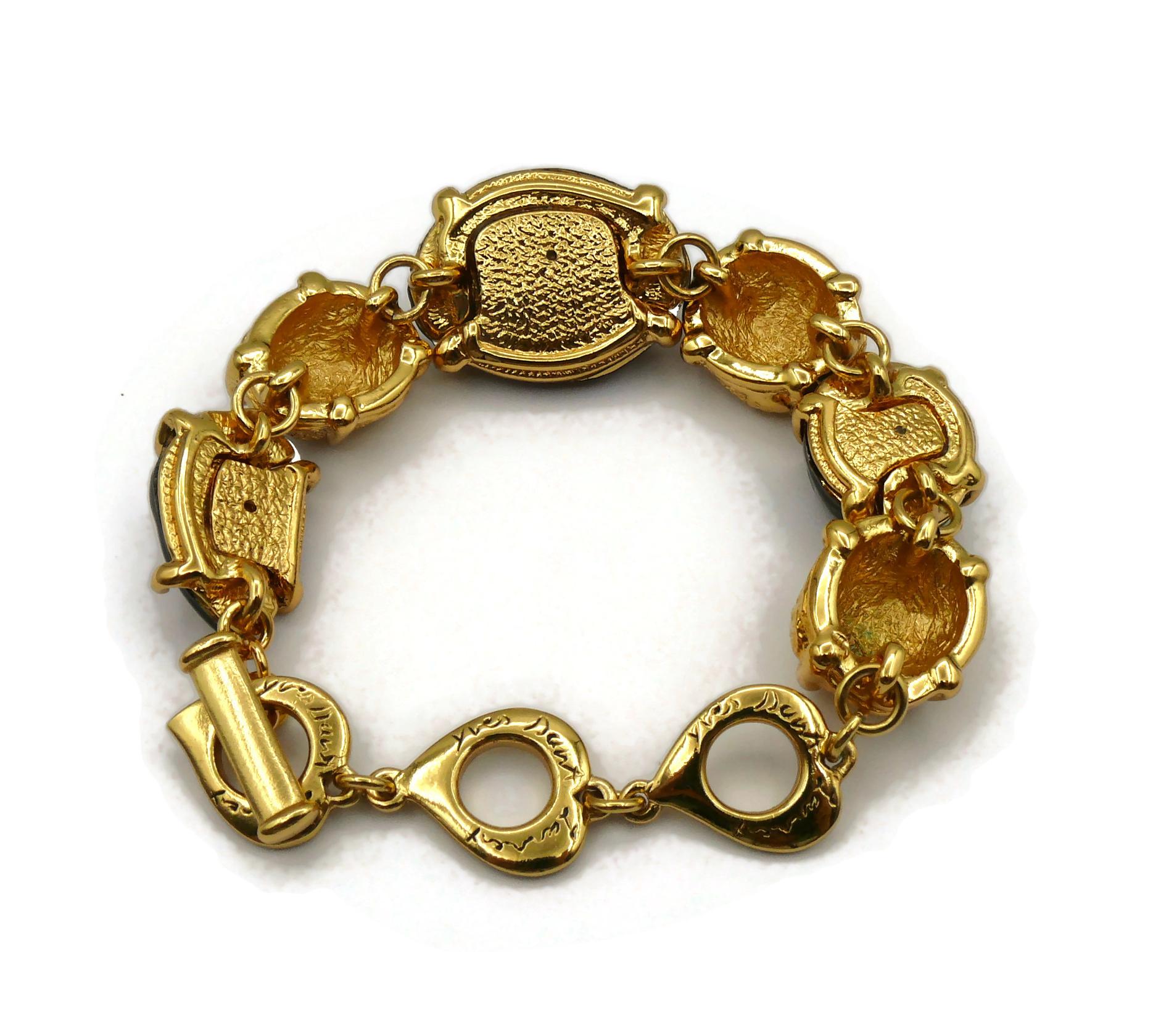 YVES SAINT LAURENT YSL Vintage Stone Nugget Bracelet For Sale 6