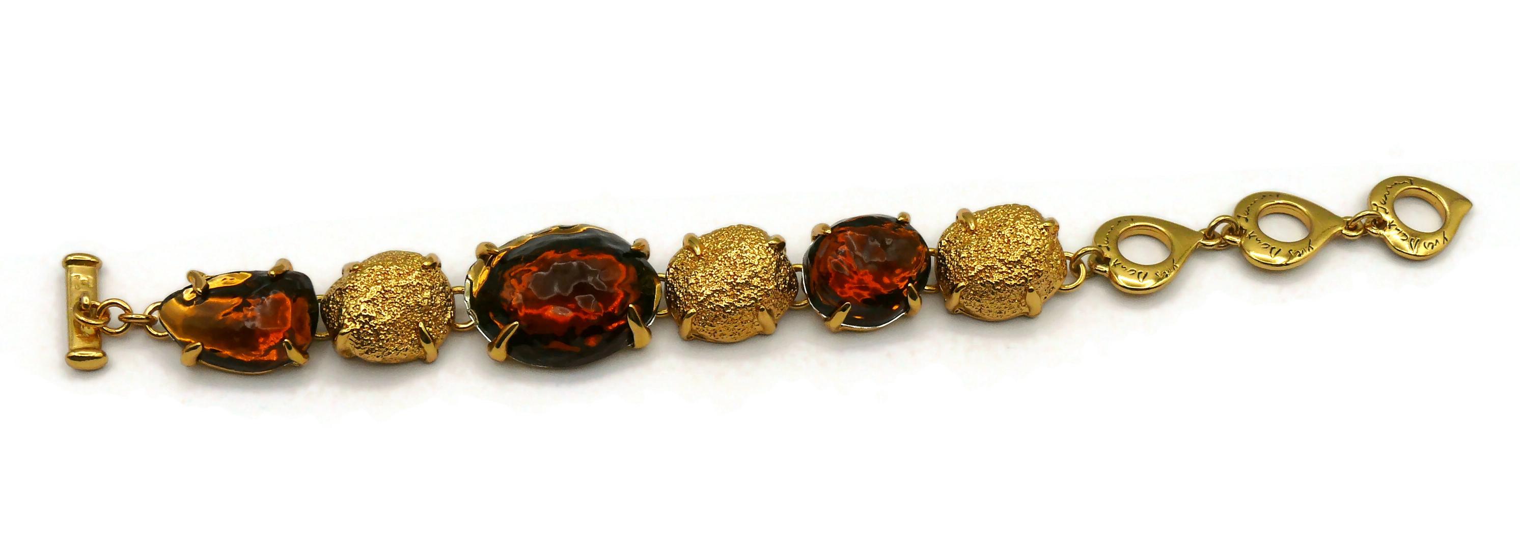 Women's YVES SAINT LAURENT YSL Vintage Stone Nugget Bracelet For Sale