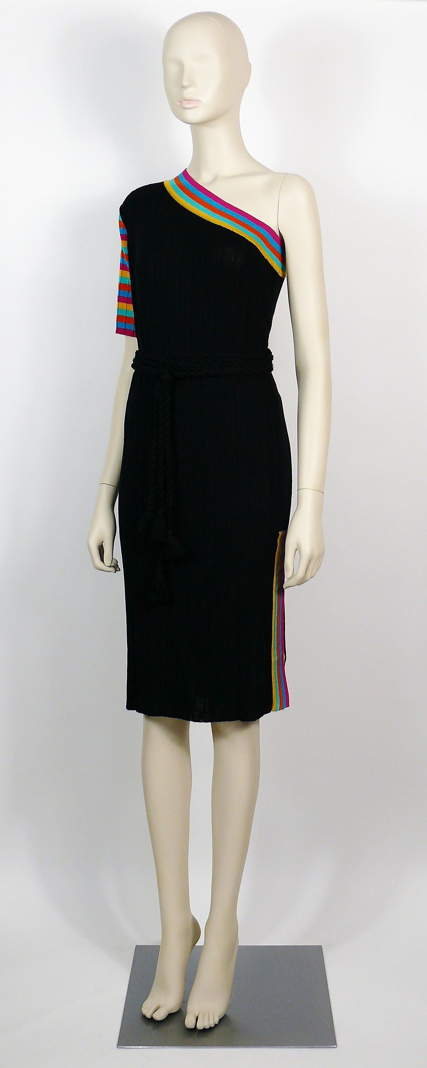 Black Yves Saint Laurent YSL Vintage Tricot Dress Size 40