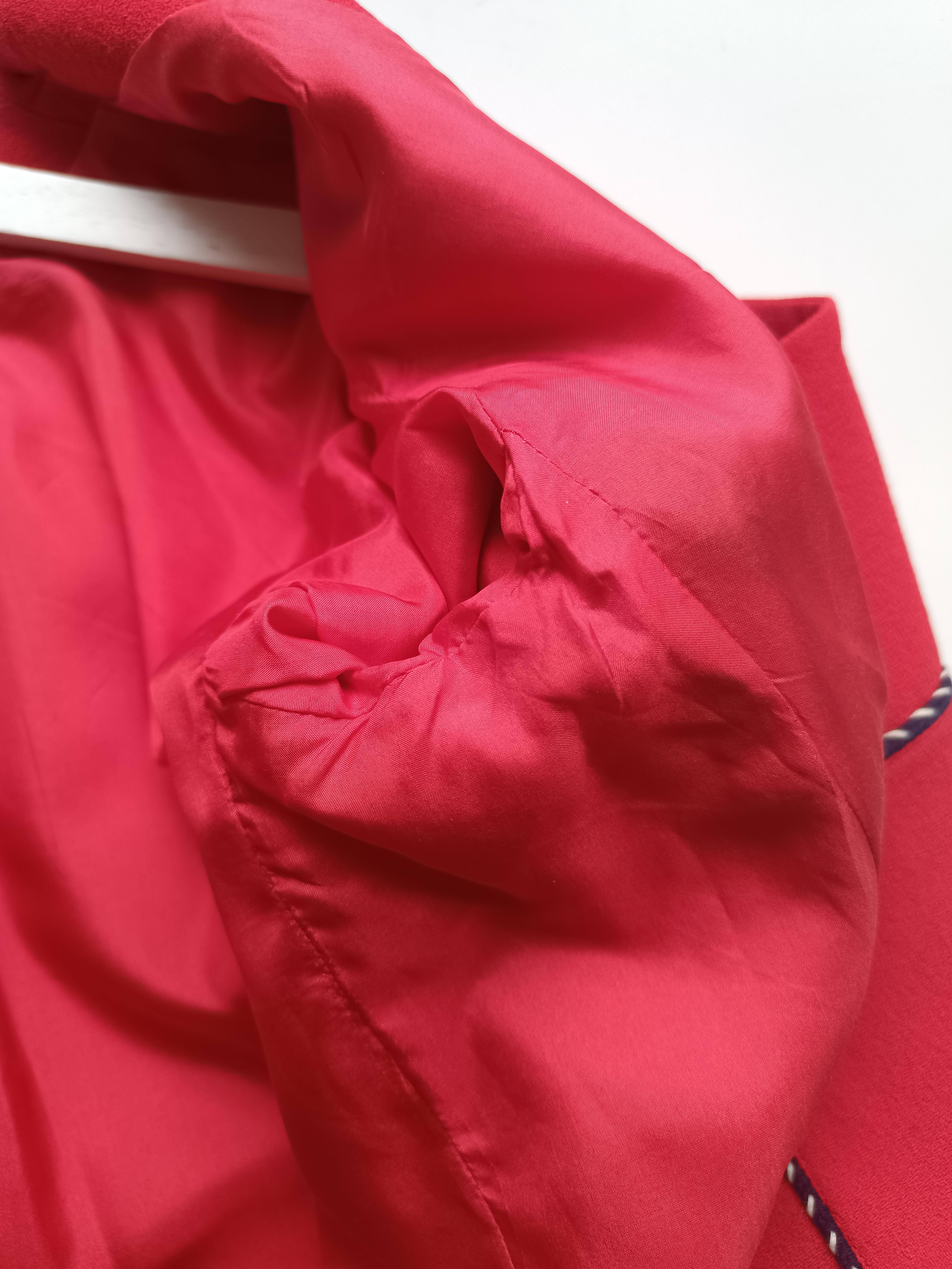 Yves Saint Laurent YSL Vintage Blazer / Giacca in lana rossa con finiture a contrasto in vendita 8