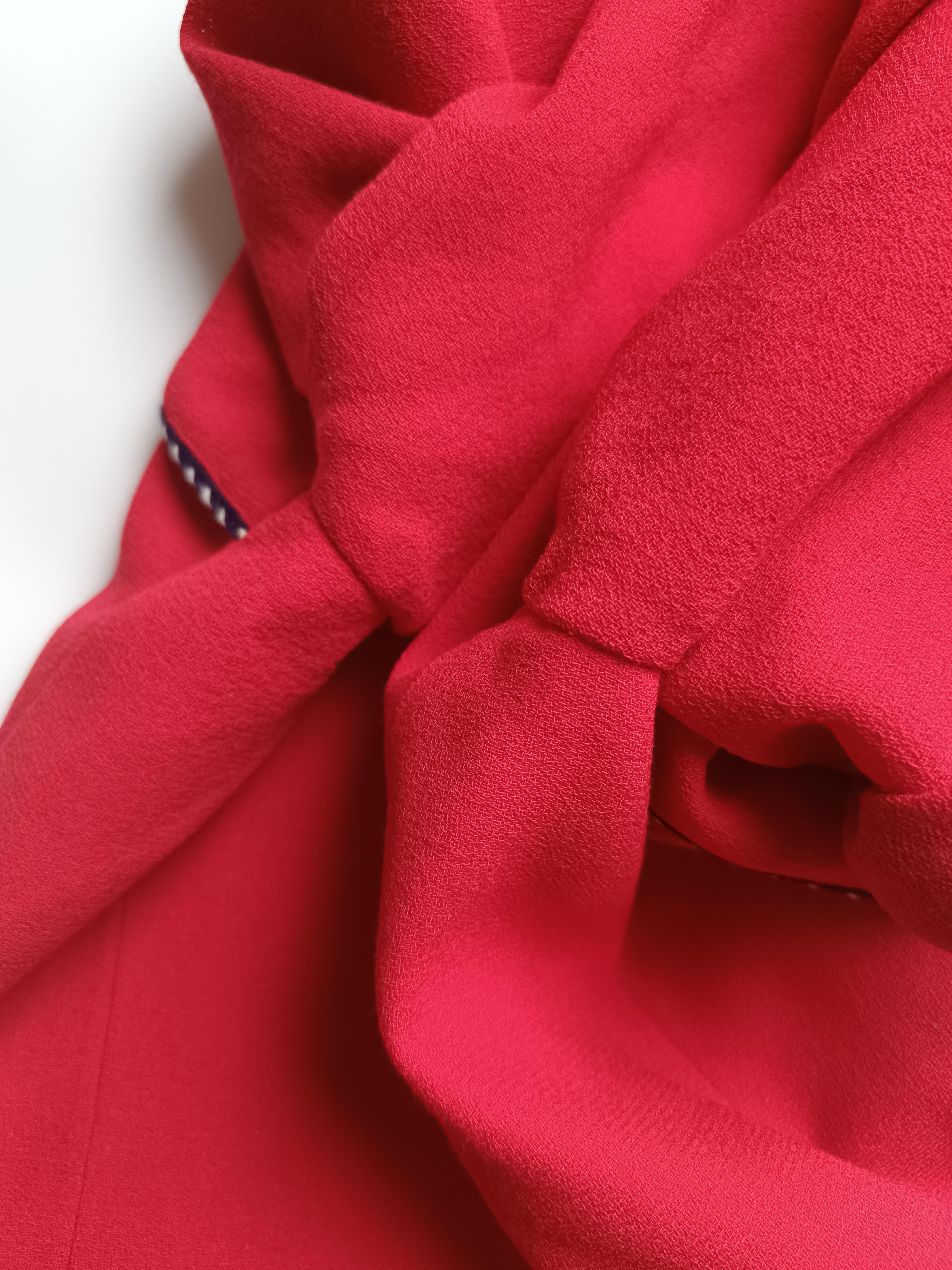 Yves Saint Laurent YSL Vintage Blazer / Giacca in lana rossa con finiture a contrasto in vendita 10