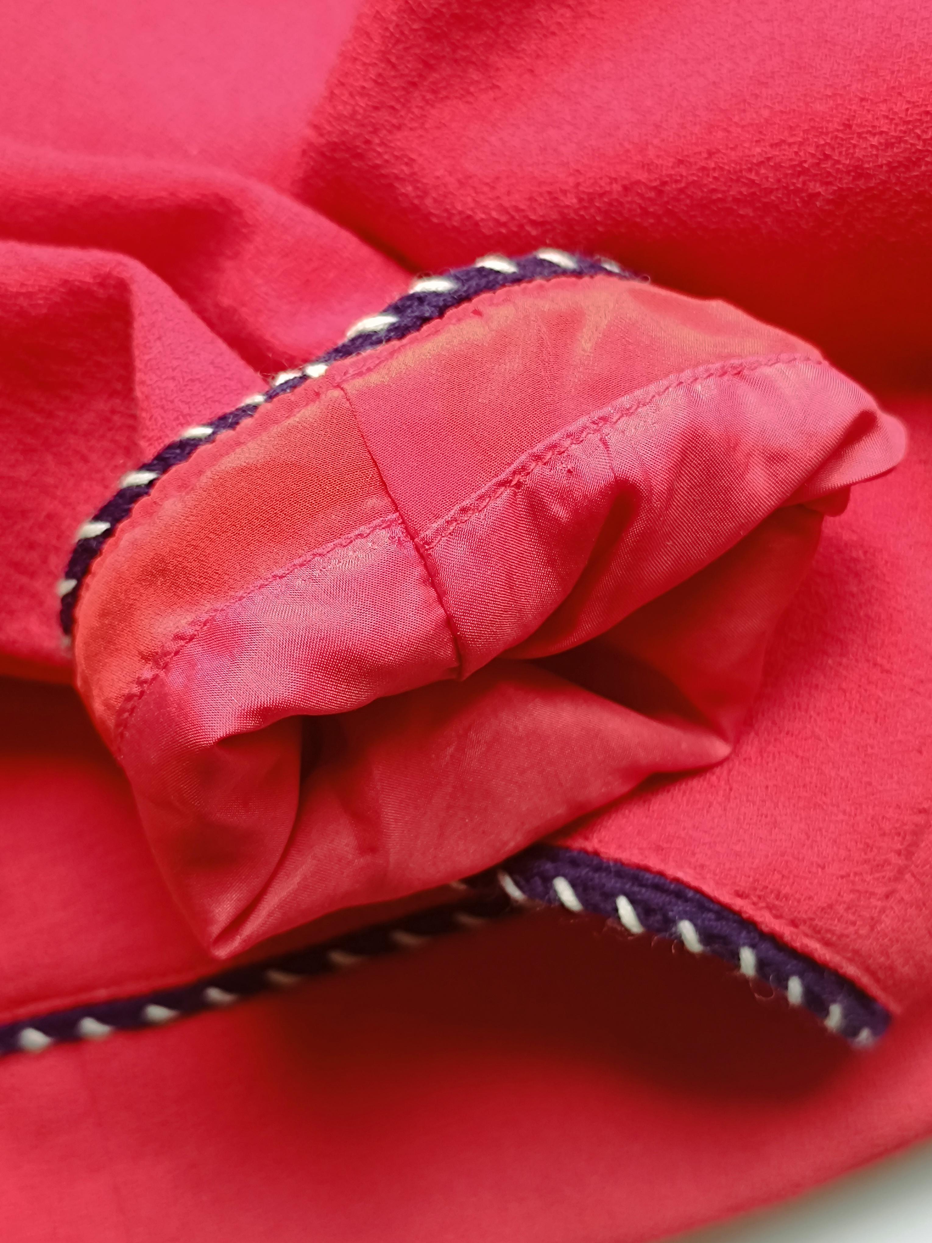 Yves Saint Laurent YSL Vintage Blazer / Giacca in lana rossa con finiture a contrasto in vendita 5