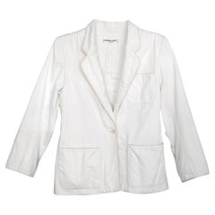 Yves Saint Laurent YSL White Cotton Jacket