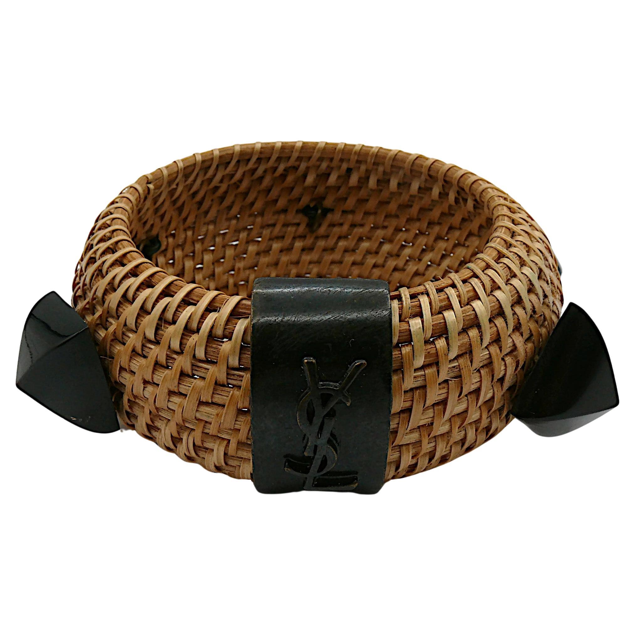 YVES SAINT LAURENT YSL Wicker Cuff Bracelet