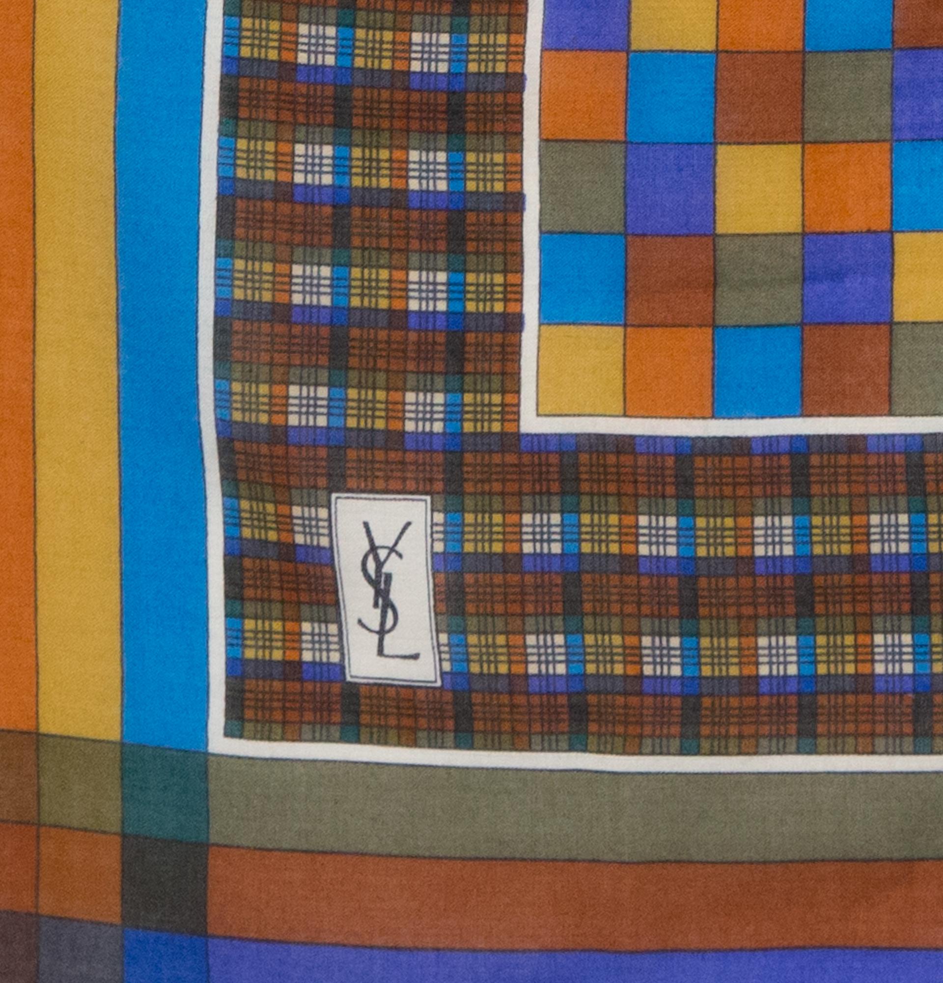 Yves Saint Laurent YSL Wool and Silk Scarf For Sale 3