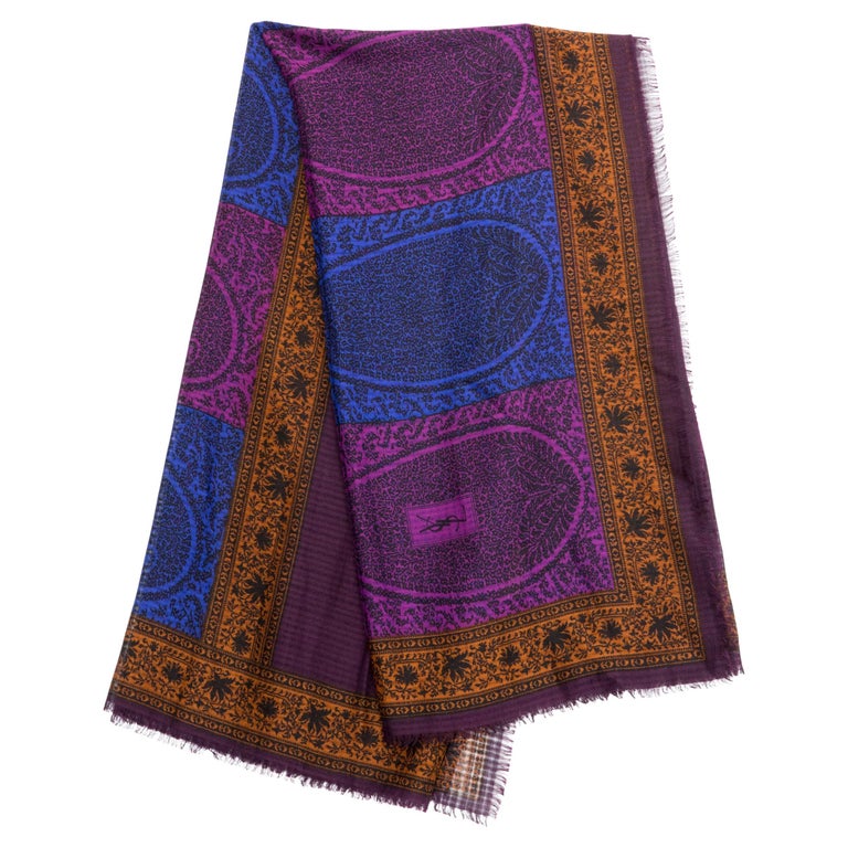 Scialle in lana e seta Yves Saint Laurent YSL in vendita su