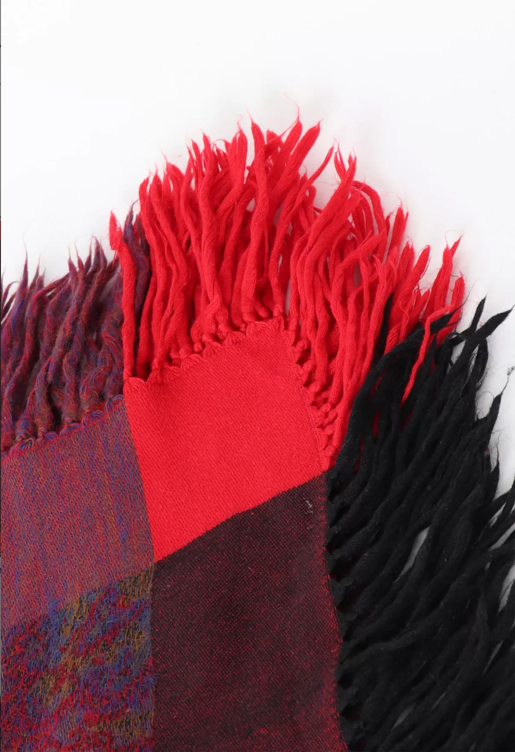 Brown Yves Saint Laurent YSL Wool Purple Paisley Scarf For Sale