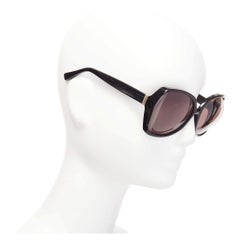 YVES SAINT LAURENT YSL6328S black flared out lens logo side square sunglasses