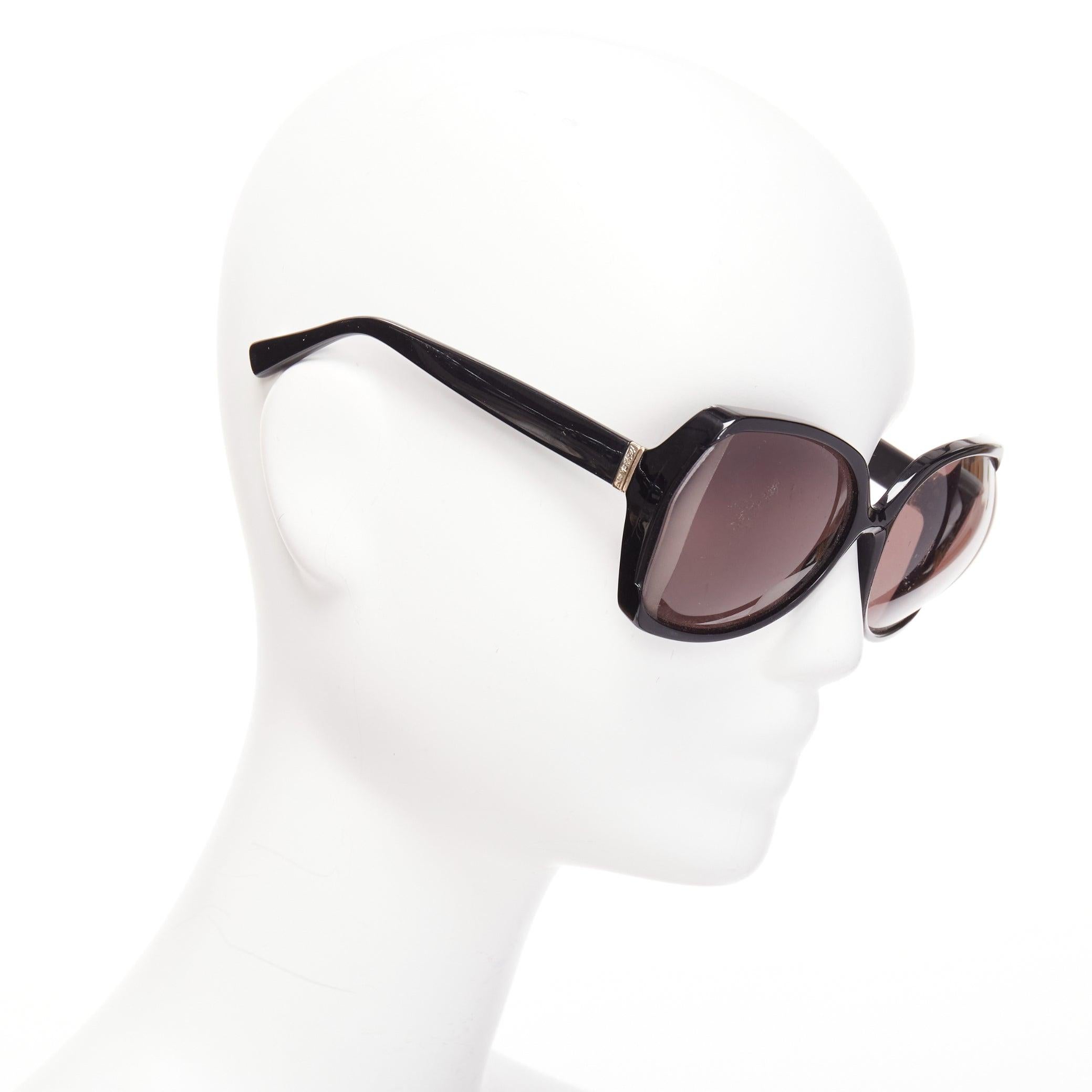 YVES SAINT LAURENT YSL6328S schwarze Sonnenbrille mit ausgestellten Gläsern und quadratischem Logo Damen im Angebot