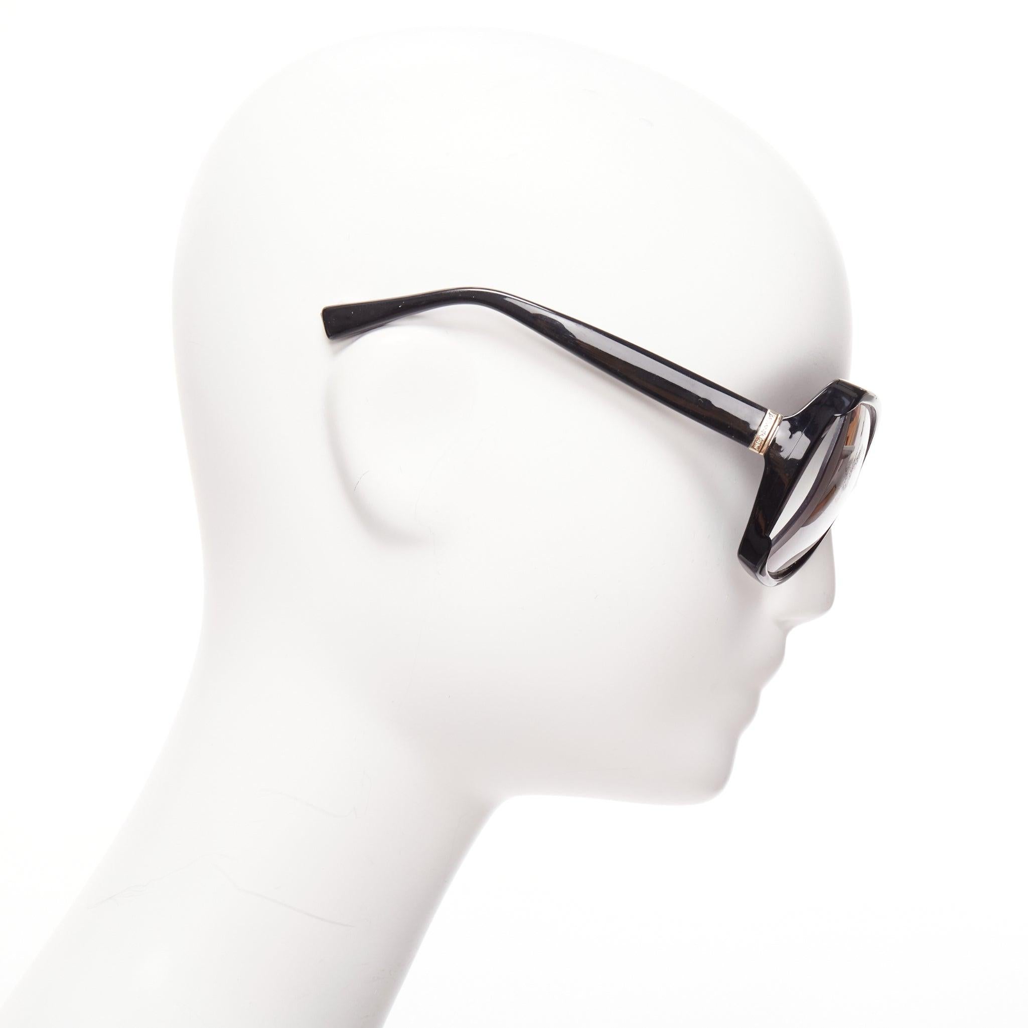 YVES SAINT LAURENT YSL6328S schwarze Sonnenbrille mit ausgestellten Gläsern und quadratischem Logo im Angebot 1