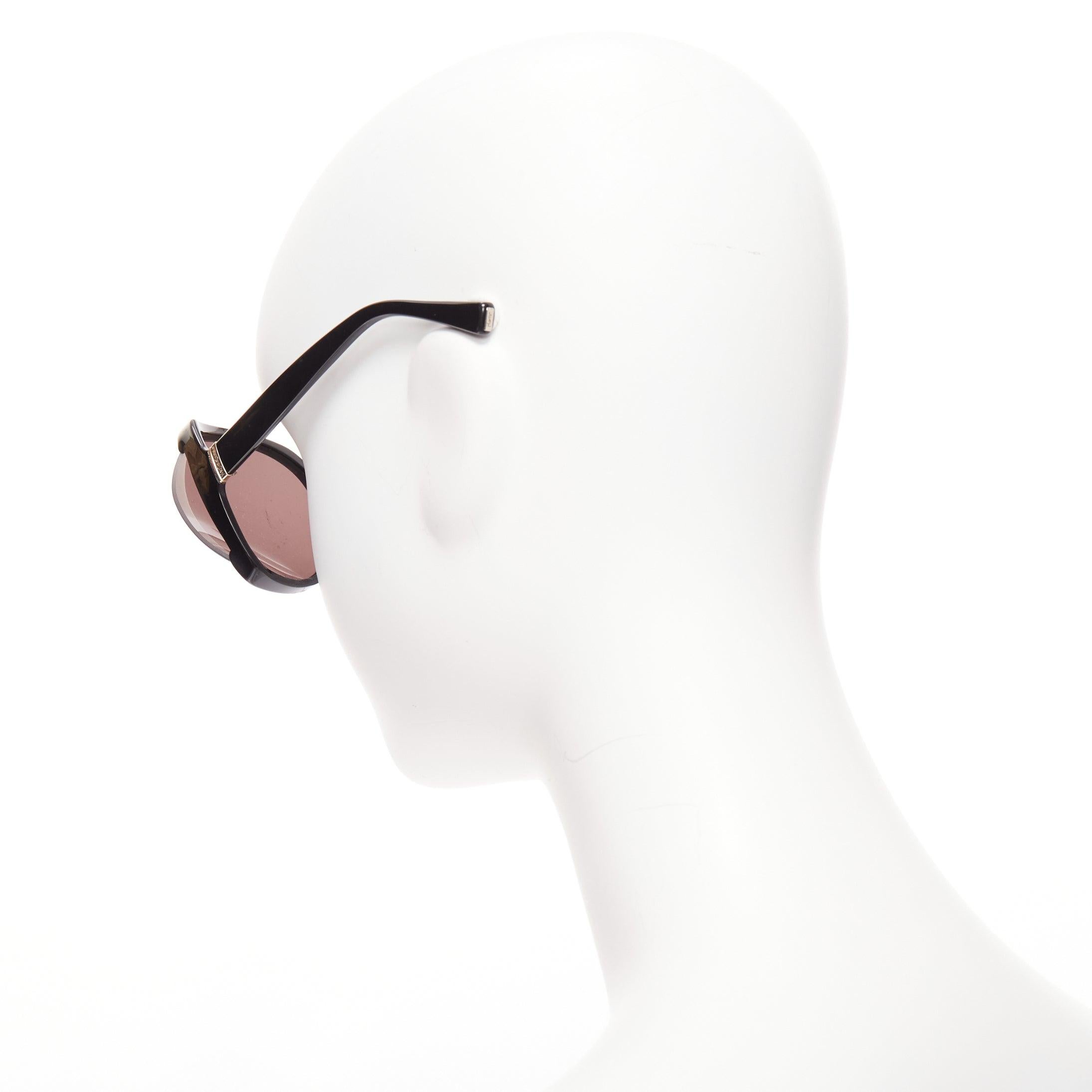 YVES SAINT LAURENT YSL6328S black flared out lens logo side square sunglasses For Sale 2