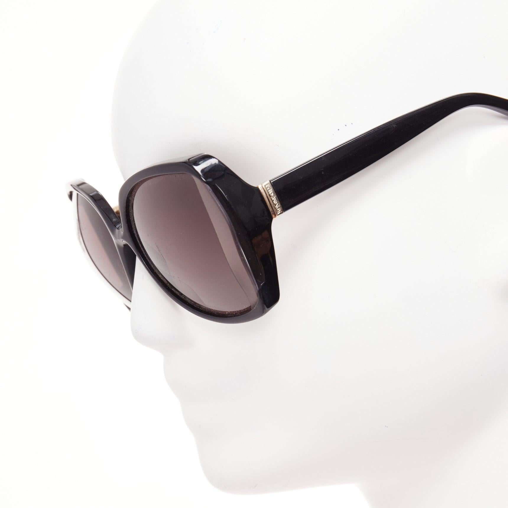 YVES SAINT LAURENT YSL6328S schwarze Sonnenbrille mit ausgestellten Gläsern und quadratischem Logo im Angebot 3