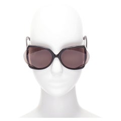 YVES SAINT LAURENT YSL6328S black flared out lens logo side square sunglasses