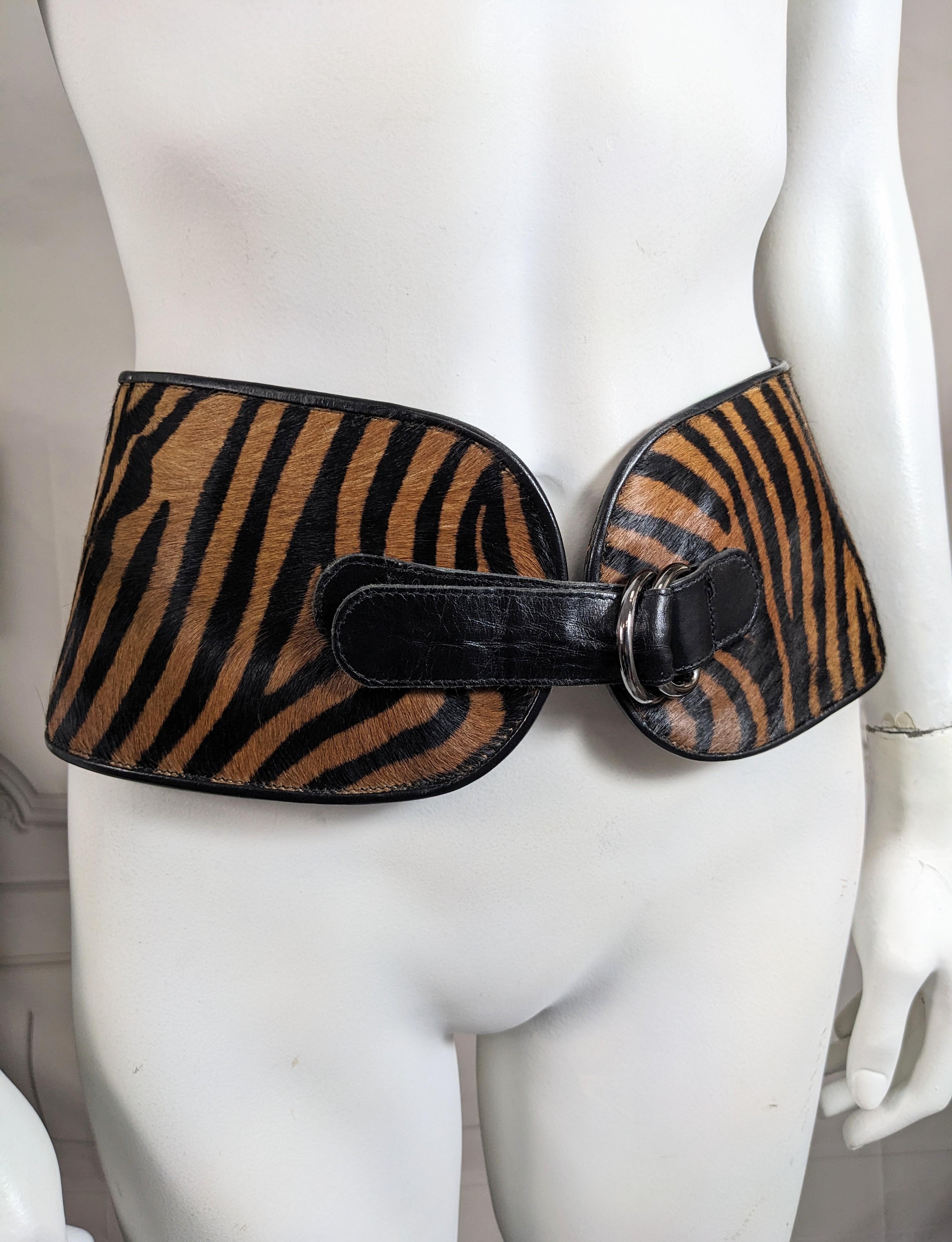 Yves Saint Laurent Zebra Print Waist Belt In Good Condition For Sale In New York, NY