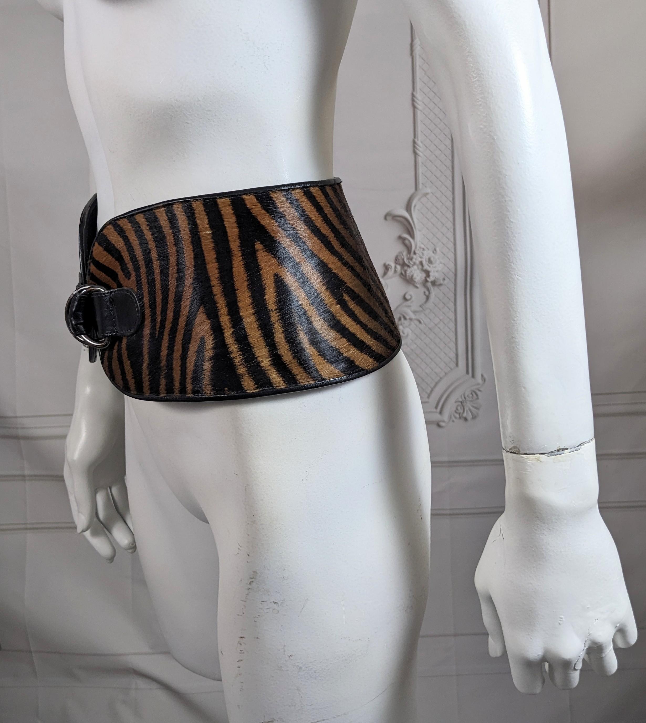 Women's or Men's Yves Saint Laurent Zebra Print Waist Belt For Sale