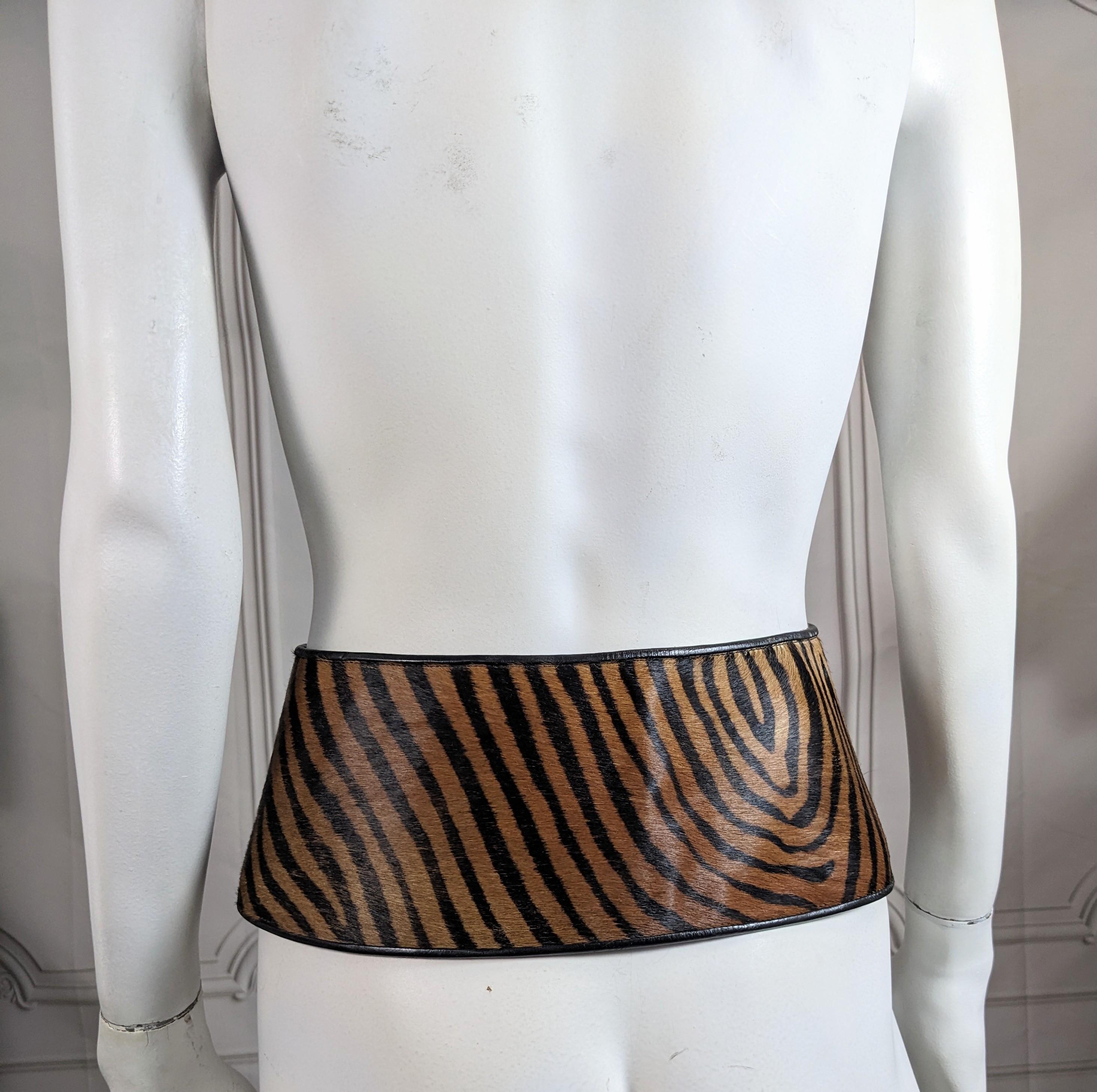 Yves Saint Laurent Zebra Print Waist Belt For Sale 1