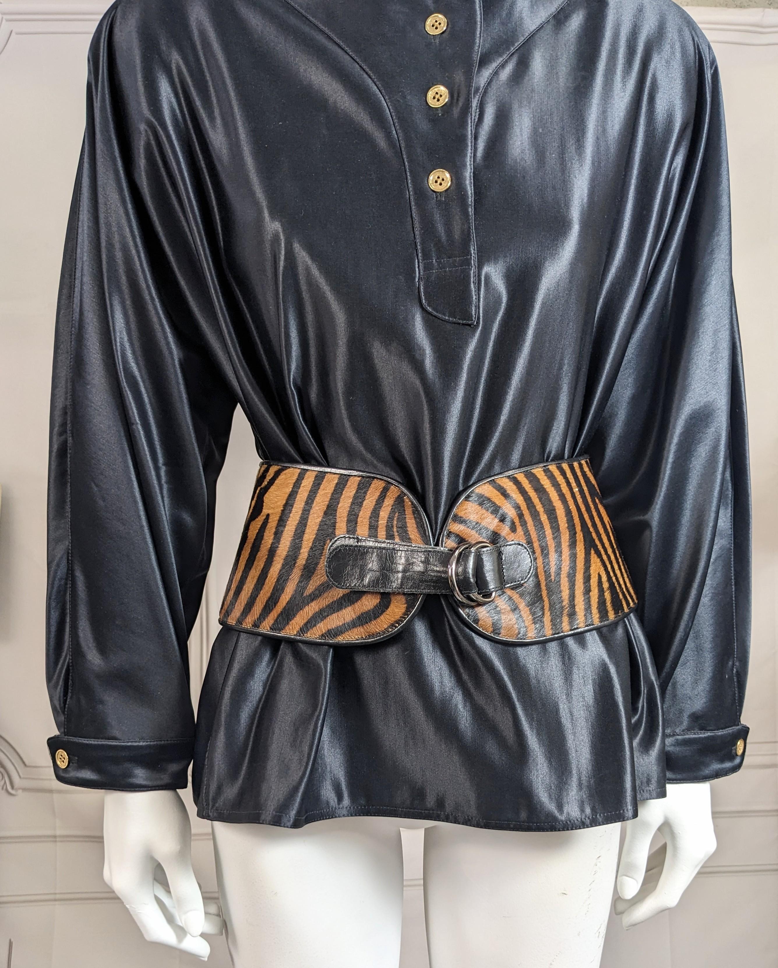 Yves Saint Laurent Zebra Print Waist Belt For Sale 2