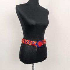 Yves Saint Laurente 1980s vintage cinturón tejido de cuerda de color