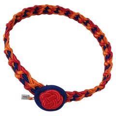 Yves Saint Laurente 1980s vintage cinturón tejido de cuerda de color