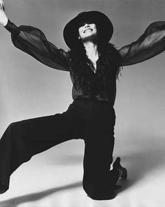 Yves Saint Laurent	F/W 1968-69 white silk feather top