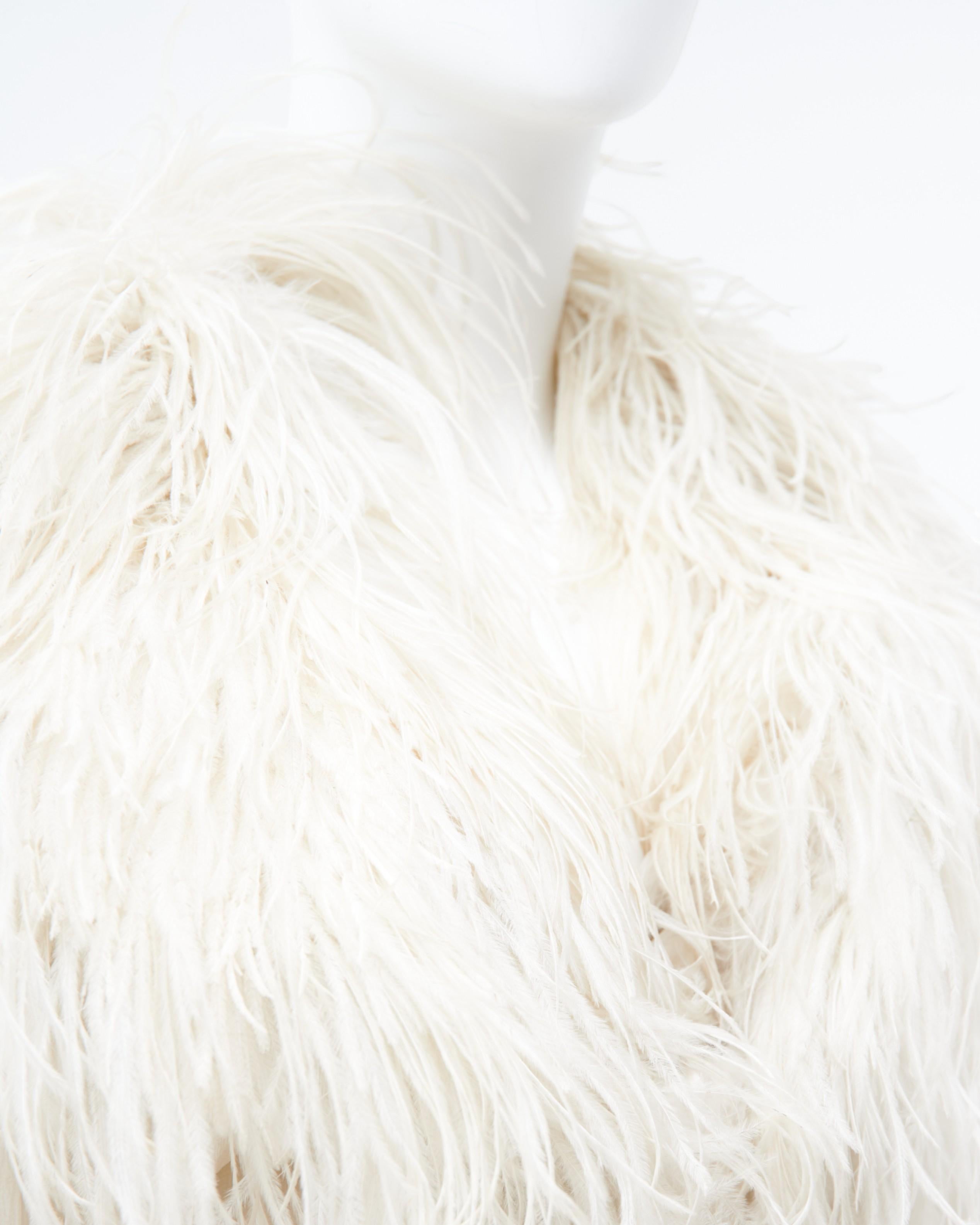 Yves Saint Laurent	F/W 1968-69 white silk feather top in vendita 1