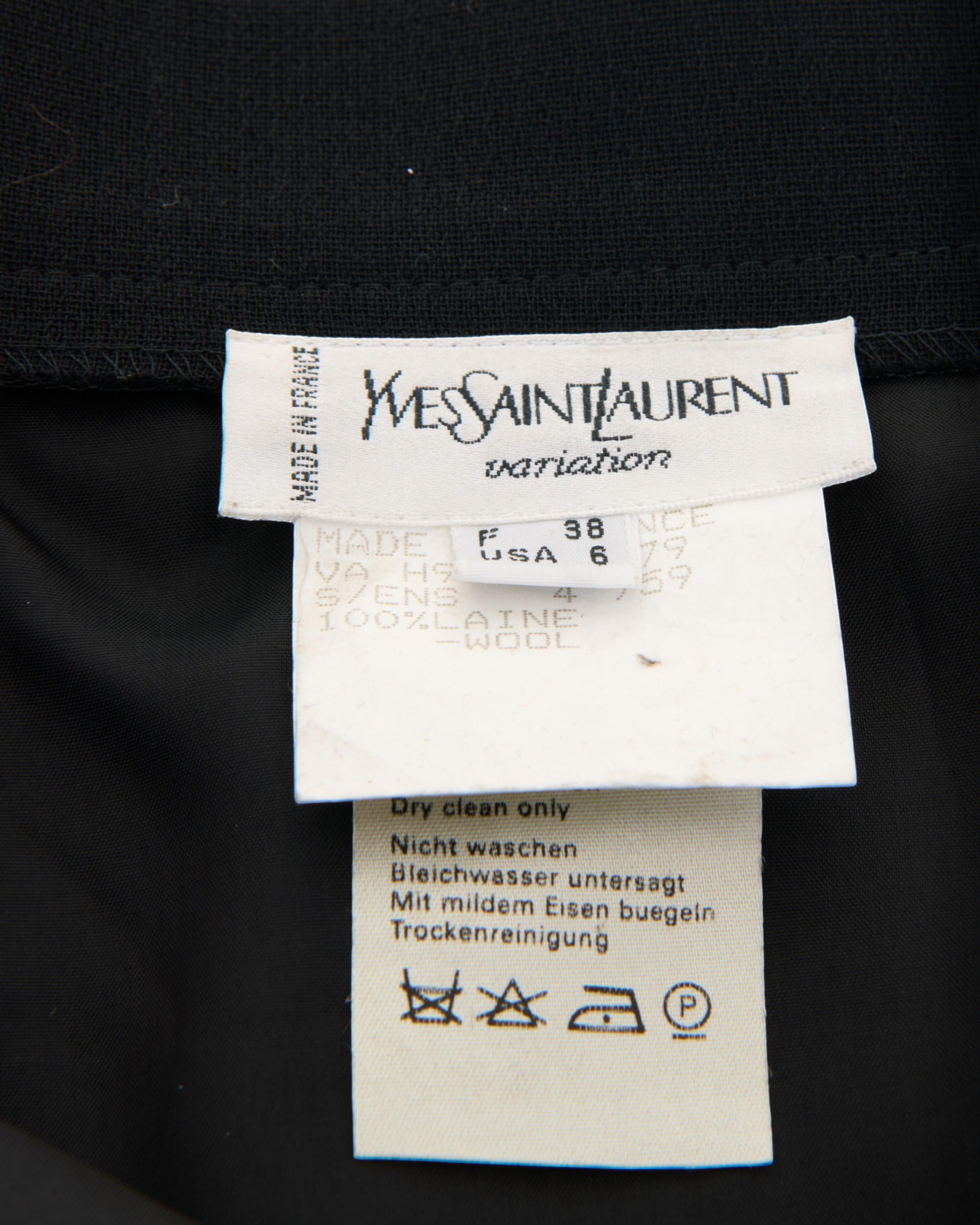 Yves Saint Laurent	F/W 1994 Black Lace Set Skirt and Top For Sale 6