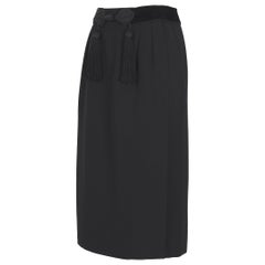 Yves Saint Laurent "rive gauche" vintage años 70 falda envolvente de gabardina negra