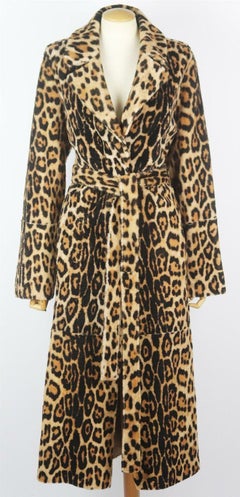 Yves Saloman Lacon Reversible Leopard Print Shearling Coat