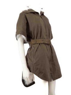 Yves Salomon ARMY Yves Salomon Manteau parka kaki doublé de fourrure de renard taille XXS