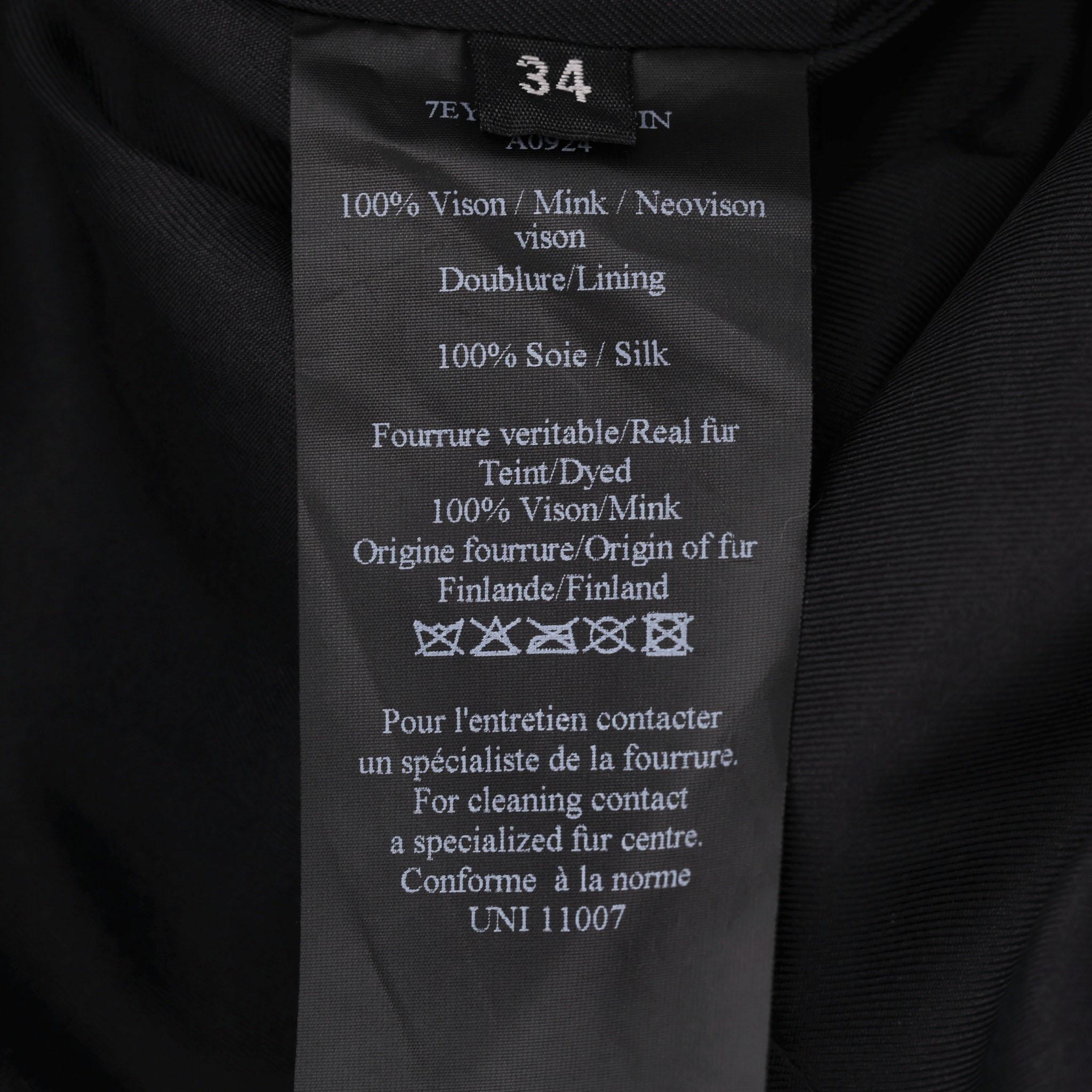 Yves Salomon Manteau en fourrure de vison imprimé aztèque en vente 1