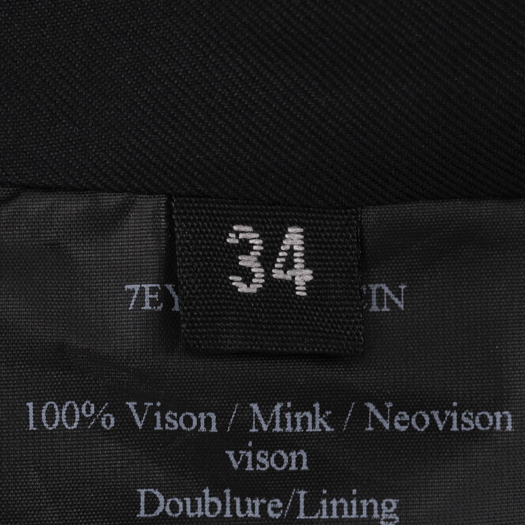 Yves Salomon Manteau en fourrure de vison imprimé aztèque en vente 2