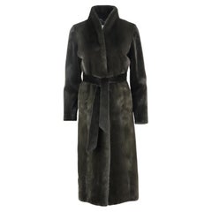Yves Salomon Belted Mink Fur Coat Fr 38 Uk 10