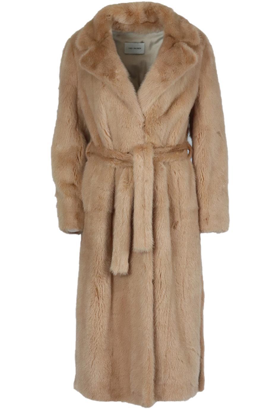 Yves Salomon Belted Mink Fur Coat Fr 38 Uk 10 For Sale at 1stDibs