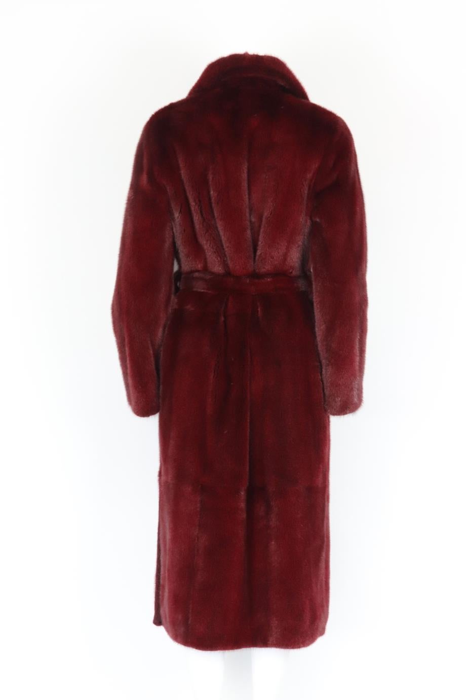 Yves Salomon Belted Mink Fur Coat Fr 40 Uk 12 In Excellent Condition In London, GB