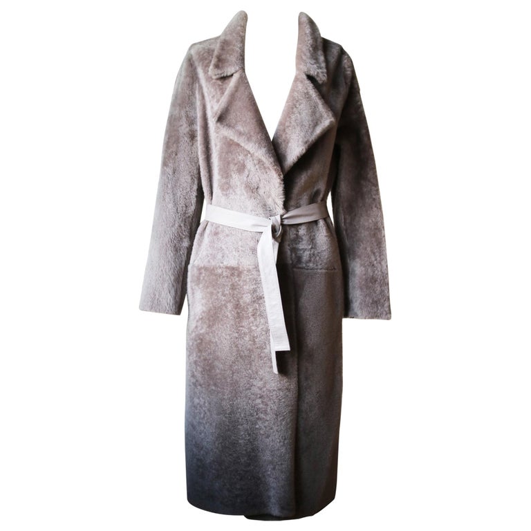 Yves Salomon Belted Shearling Coat For Sale at 1stDibs | yves salomon  reversible shearling coat, yves salomon sale, yves salomon shearling coat