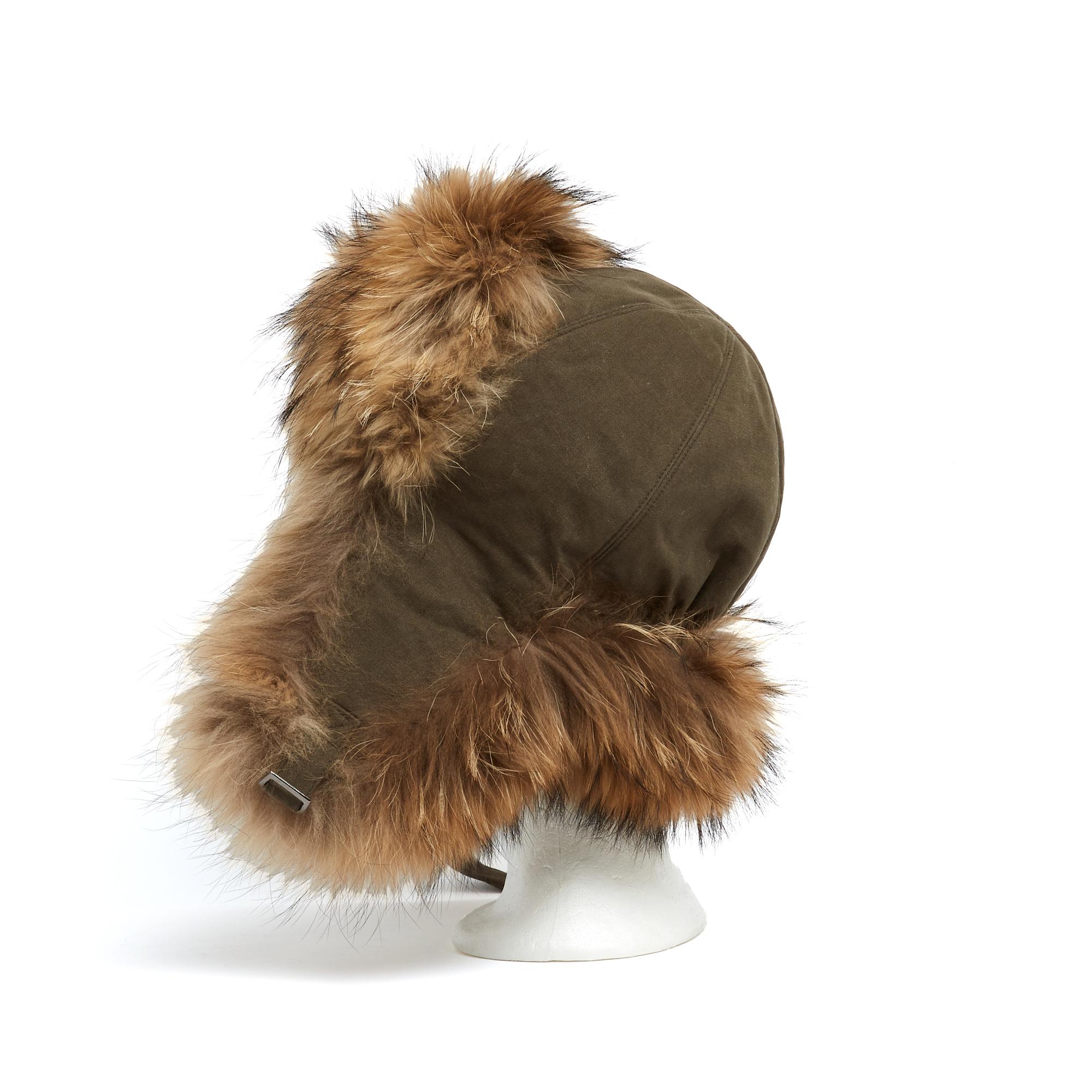 Brown Yves Salomon Chapeau Bonnet Chapka M Khaki Hat For Sale