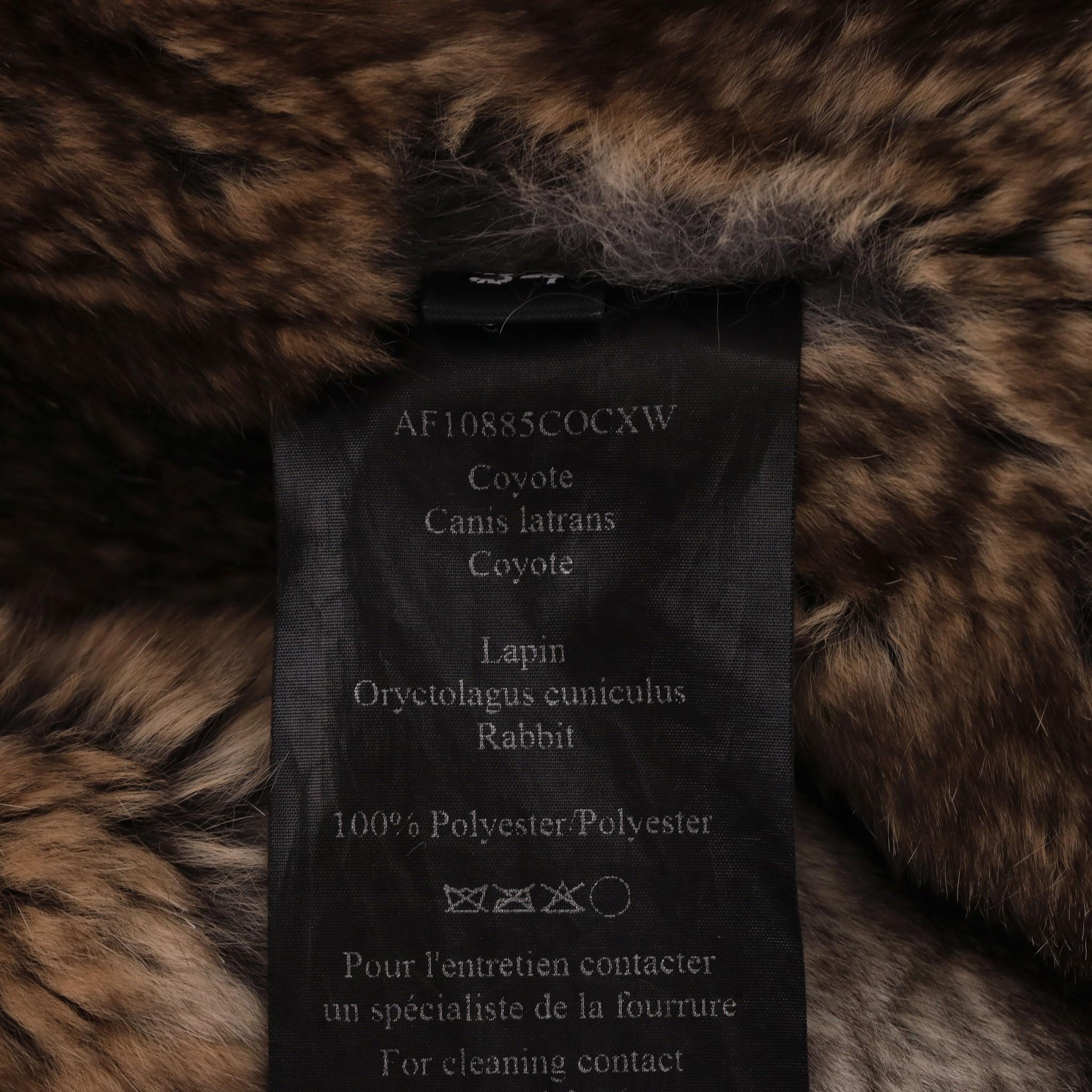 Yves Salomon Coyote & Kaninchenpelz gefütterte Armee Parka Jacke im Angebot 2