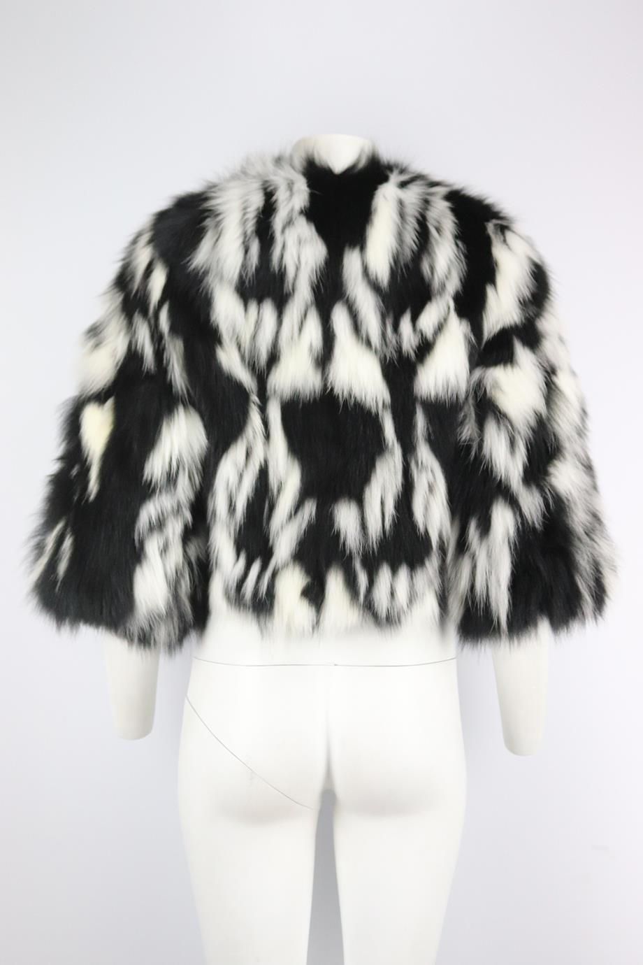 Black Yves Salomon Fox Fur Jacket Small