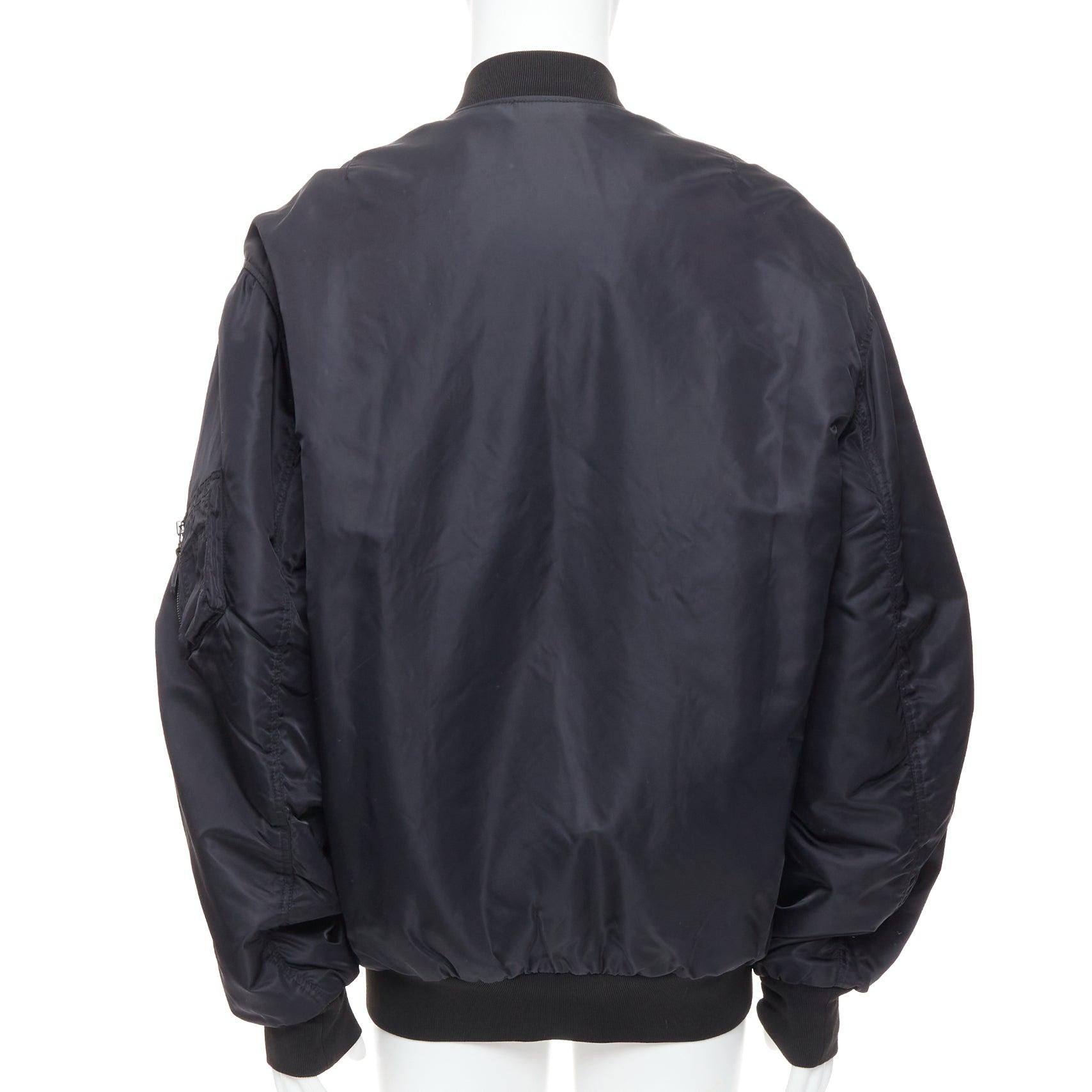 YVES SALOMON HOMME brown genuine real fur lined oversized bomber jacket FR46 S 2