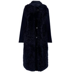 Yves Salomon Hooded Shearling and Wool-Blend Coat