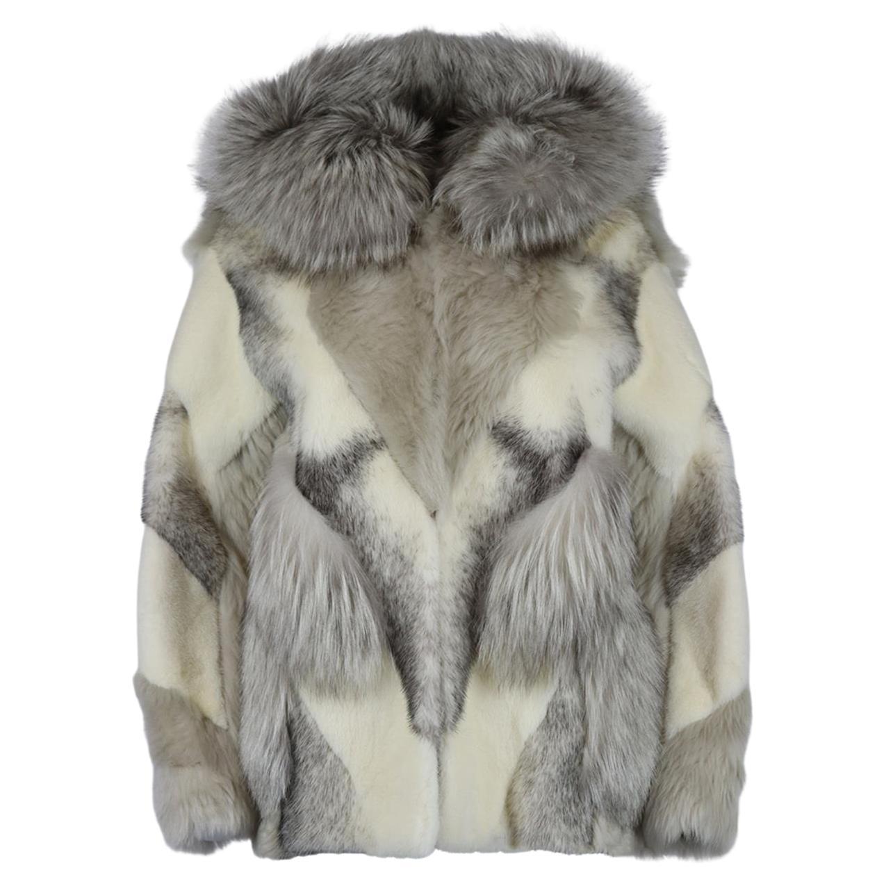 Yves Salomon Hooded Shearling, Mink And Fox Fur Jacket Xsmall