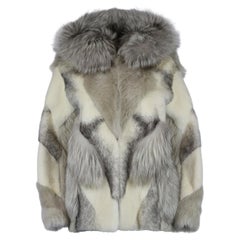 Yves Salomon Hooded Shearling, Mink And Fox Fur Jacket Xsmall