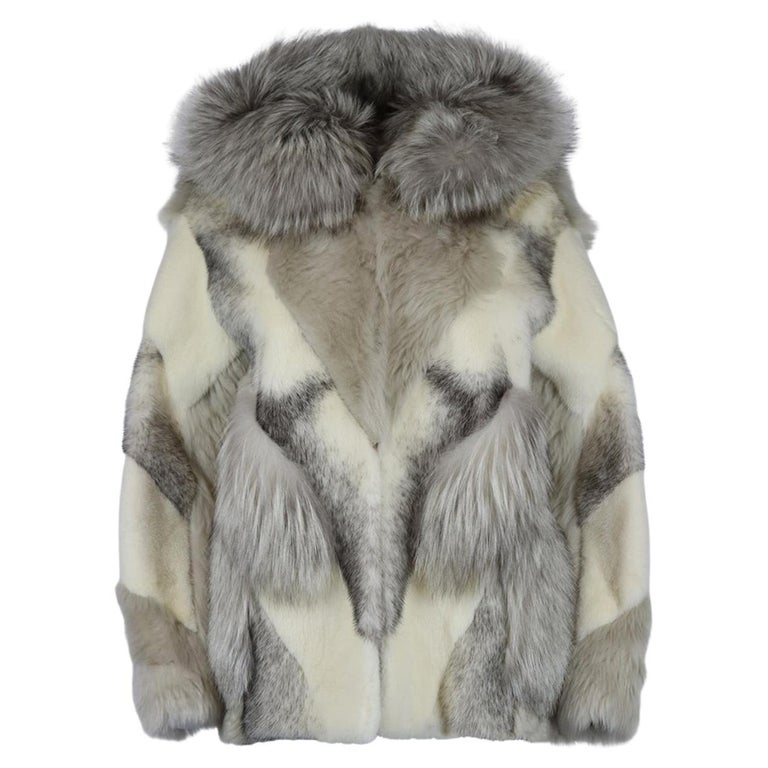 Yves Salomon Hooded Shearling, Mink And Fox Fur Jacket Xsmall For Sale at  1stDibs