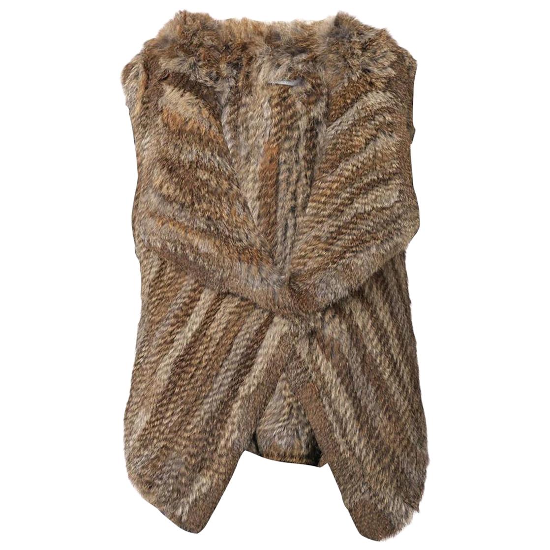 Yves Salomon Knitted Rabbit Fur Gilet