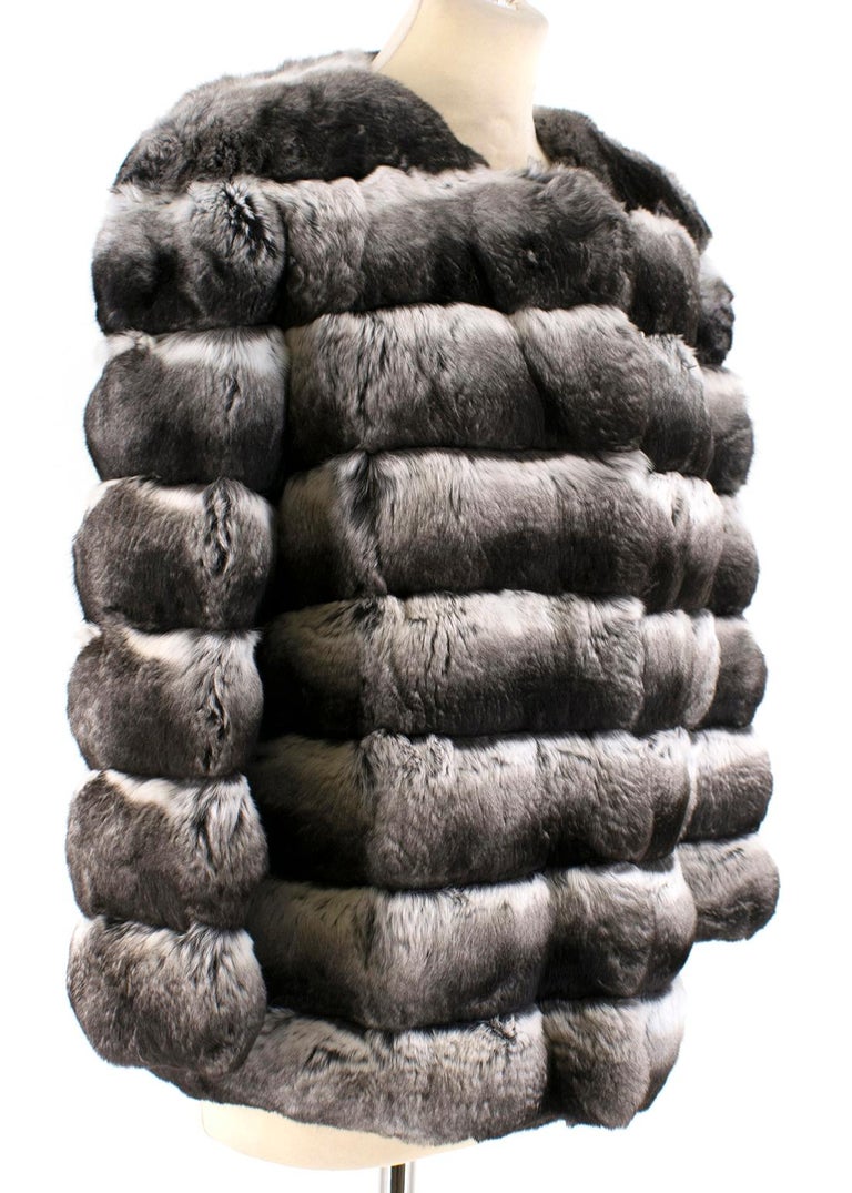 Yves Salomon Natural Fur Coat FR 40 For Sale at 1stDibs | yves salomon  chinchilla coat, chinchilla coat yves salomon, yves salomon fur