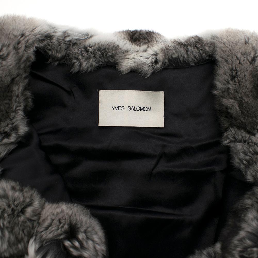 Black Yves Salomon Natural Fur Coat FR 40