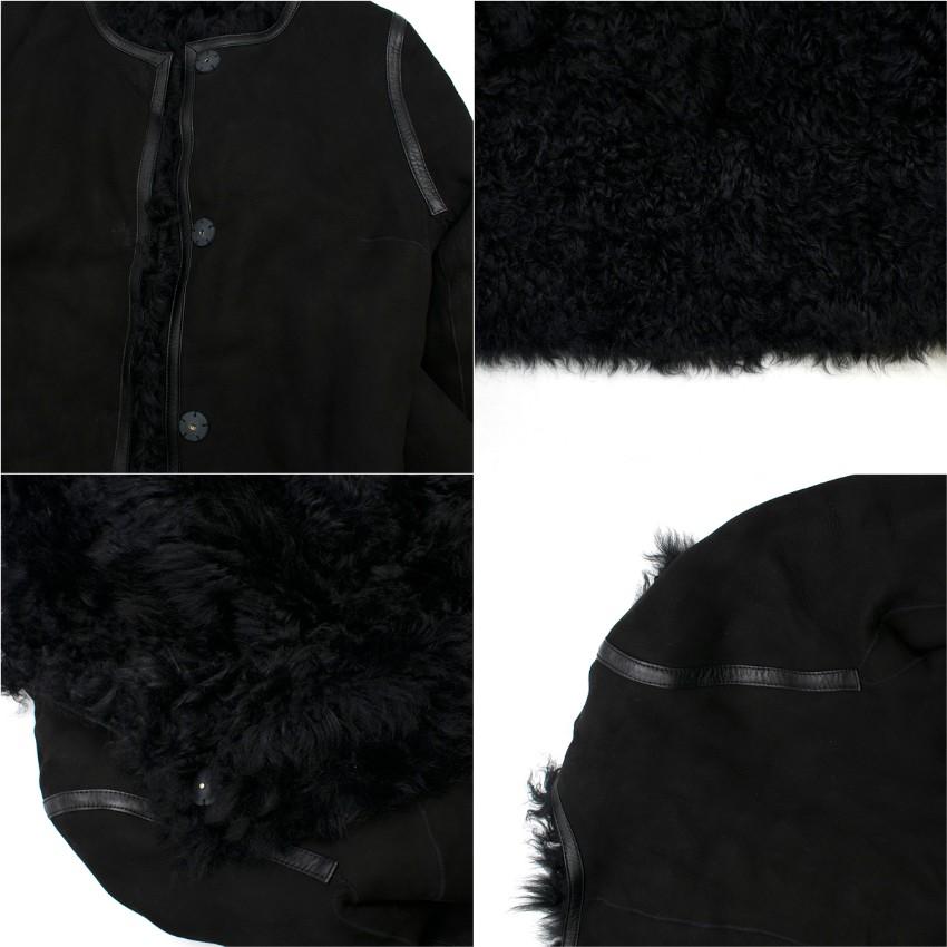 Yves Salomon Reversible Black Shearling & Lambskin Jacket SIZE FR 36 / US 4 For Sale 2