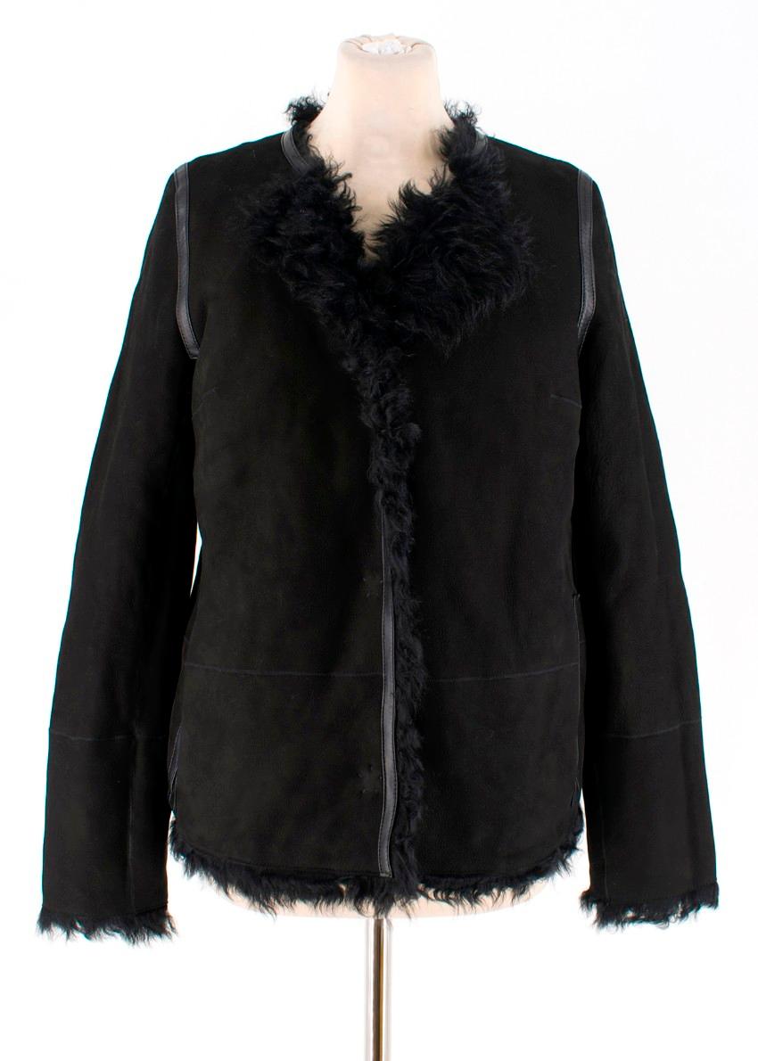 Yves Salomon Reversible Black Shearling & Lambskin Jacket SIZE FR 36 / US 4 For Sale 4