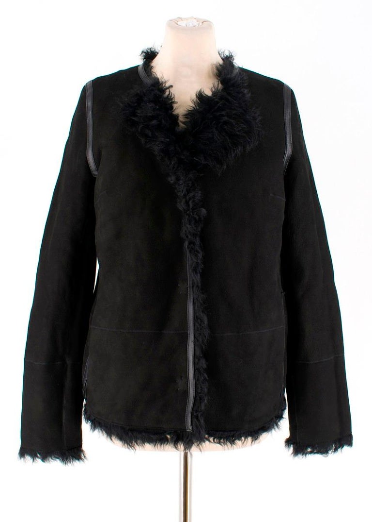 Yves Salomon Reversible Black Shearling and Lambskin Jacket For Sale at ...
